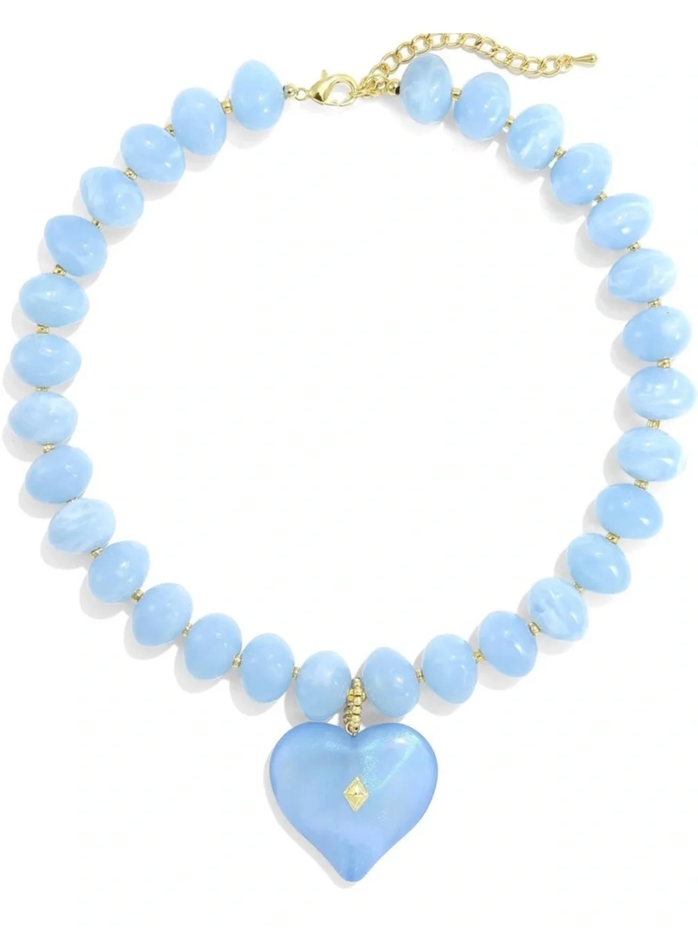NEW! Blue Heart Pendant Dopamine Beaded Necklace